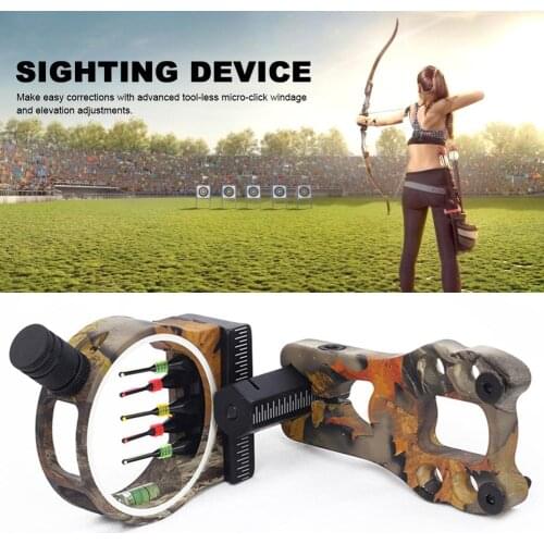 Adjustable Fiber Optic Sight With Spirit Level Camouflage Style Bow Arrow Archery Accessories Outdoor Hunting Supplies Aiming