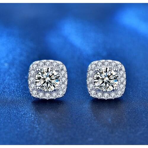 Moissanite Earring 50 Points 1.8g White Diamond 925 Silver Earrings For Women Korean Style Wedding Party Jewelry Personality Ins