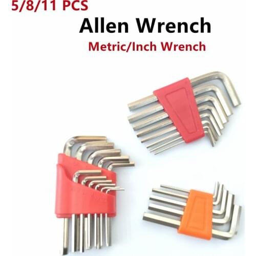 5/8/11 Pcs Allen Wrench Metric Wrench Inch Wrench L Wrench Size Allen Key Short Arm Tool Set Easy To Carry In The Pocket