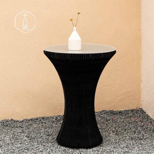 Kraft paper folding circular Save space Roman minimalist coffee table tray end table in living room furniture Creative design