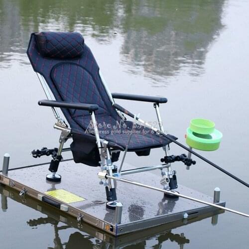 29%New folding fishing chair portable multi-function lifting fishing chair stainless steel recliner fishing stool