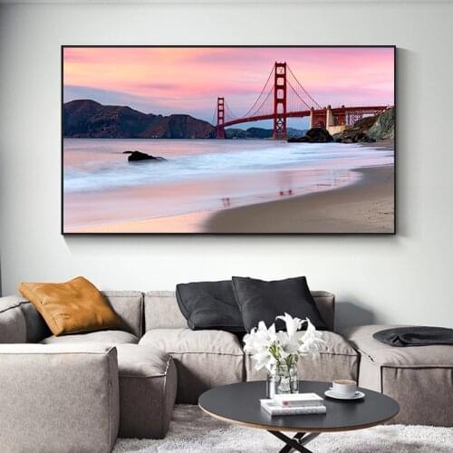 Golden Gate Bridge Landscape Canvas Paintings Posters and Prints San Francisco Scenery Wall Pictures for Home Decor