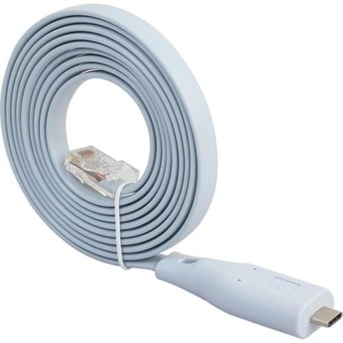 1.8m/6ft Console Cable USB Type C RS232 to RJ45 Adapter Flat Console Cable for Cisco Router FTDI /WindowsXP/Win7