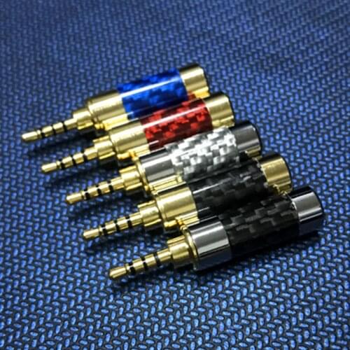 5pc Speaker plug Jack Poles Male Plug Aluminum Shell Stereo Jack Wire Connector Heaphone electrical connectors Earphone Plug