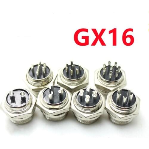 1pcs GX16 2/3/4/5/6/7/8 Pin Male 16mm Circular Aviation Socket Plug Wire Panel Connector