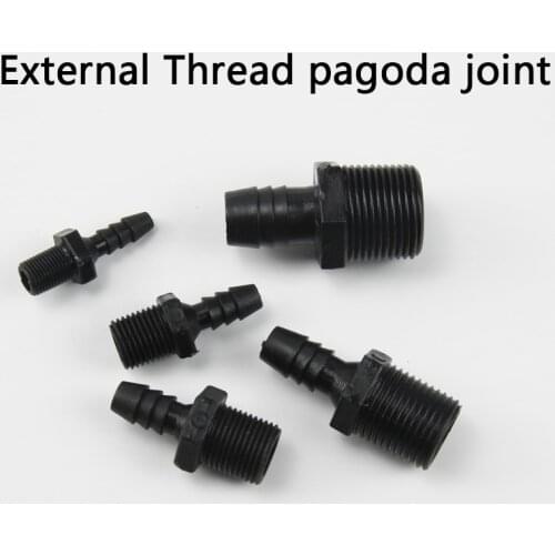 External Thread Pagoda Direct Connector Hose Transparent Plastic Quickly Straight Connect Aquarium Garden Irrigation 1 Pcs