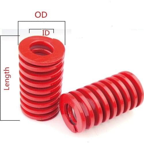 2Pcs Red Spiral Stamping Compression Die Spring OD 16mm ID 8mm Length 20/25/30/35/40/45/50/55/60/65/70/75/80/90/100/125/150mm