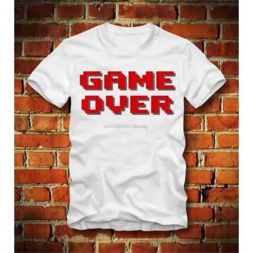 2019 Hot Sale 100% cotton BOARDRIPPAZ T SHIRT GAME OVER 8 BIT PIXEL RETRO ARCADE C64 AMIGA COMMODORE 80er Tee shirt
