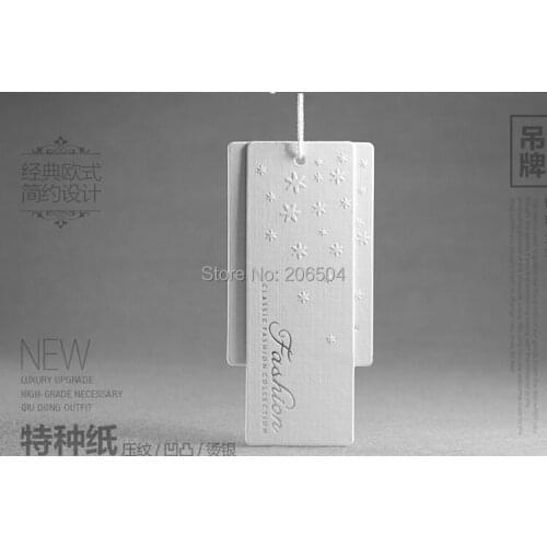 500pcs clothing tags Hang Tags paper labels,umbrella shoe underwear bags labels and tags with sling DPM003