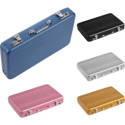 Aluminum password box Card Case Mini suitcase Password briefcase Black