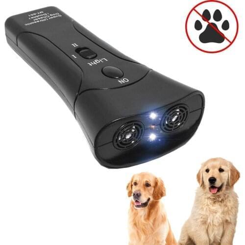 D2 Pet Dog Repeller Anti Barking Stop Bark Training Device Trainer LED Flashlight Ultrasonic Barking Ultrasonic Without Battery