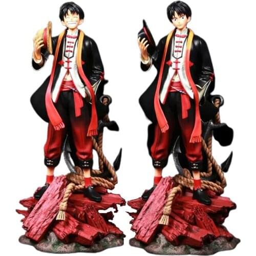 One Piece GK Action Figure Monkey D Luffy 37cm PVC China Wind Oversize Model Statue Collectible Gift Toys For Kids Figma
