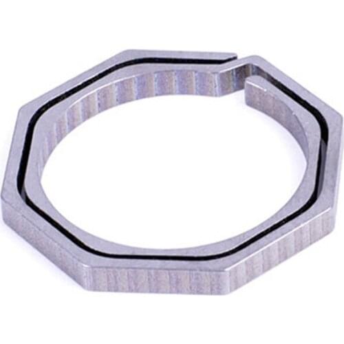 H756 Outdoor hiking camping EDC multi-function key ring quickdraw 100% titanium TC4 octagonal hanging buckle full of CNC