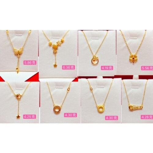 HX 24K Pure Gold Necklace Real AU 999 Solid Gold Chain Brightly Simple Upscale Trendy Classic Fine Jewelry Hot Sell New 2020