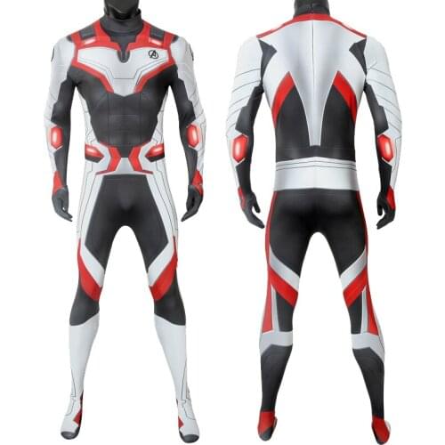 Adult Men Superheroes End Game Cool Quantum Battle Jumpsuit Cosplay Costume Halloween Masquerade Printing Bodysuit
