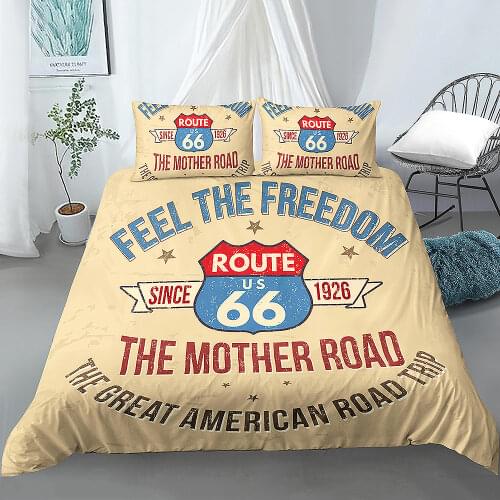 American Route 66 Bedding Set Duvet Cover With Pillowcase Comforter Cover Quilt Cover 2/3pcs Duvet Cover Set
