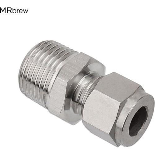 Stainless Compression Fitting - 1/2"Male MPT x 3/8"Comp, Homebrew Fitting-Homebrew Dip Tube
