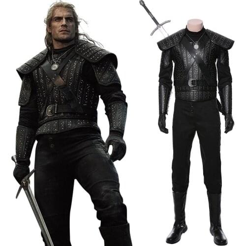 Fast Shipping Anime Geralt Cosplay Witch Costume women autumn winter clothes men coat Halloween Carnival Costume Christmas gift