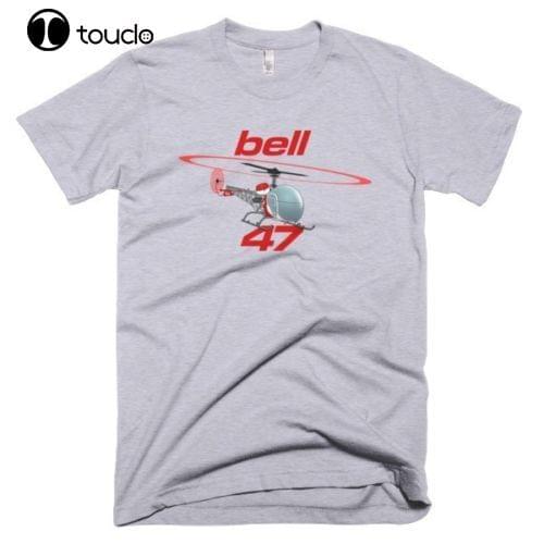 100% Cotton Print Mens Summer O-Neck Bell 47 Helicopter T-shirt - Personalized Tee Shirt