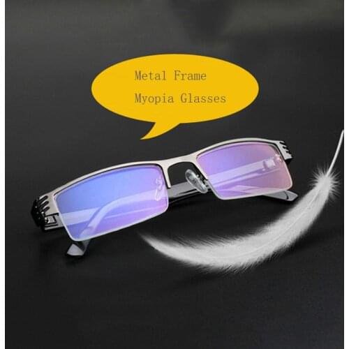 Metal Frame Myopia Glasses For Men Cheap Myopic Eyeglasses Students Goggles Fashion Boys Eyewear -1.0 -1.5 -2.0 -2.5 -3.0 -4.0