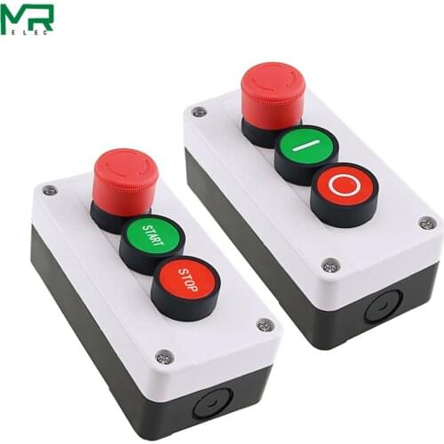NC Emergency Stop NO Red Green Push Button Switch Station 600V 10A
