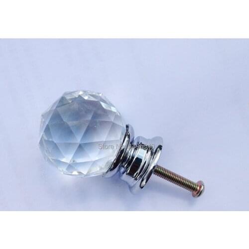 New 35mm Clear Crystal Cabinet Drawer Knob Wardrobe Glass Handle Kitchen Cabinet Knobs Shoesbox Handles Wine Cabinet Pulls