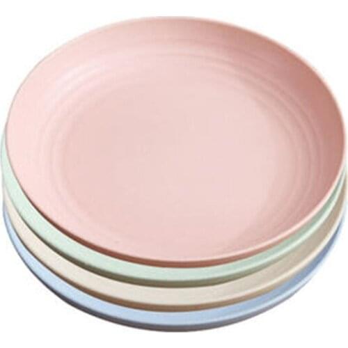 New Arrival 8.85 Inch,4Pack Lightweight Wheat Straw Plates -Dishes and Plates Sets for Kids Children Toddler