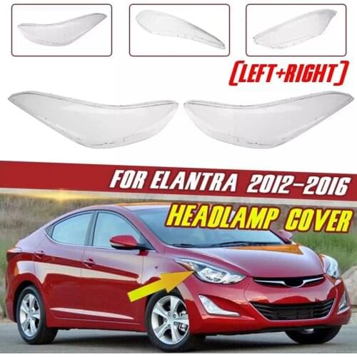 A Pair Car Front Headlight Lens Cover Front Head Light Shell Cover for Hyundai Elantra 2012-2016