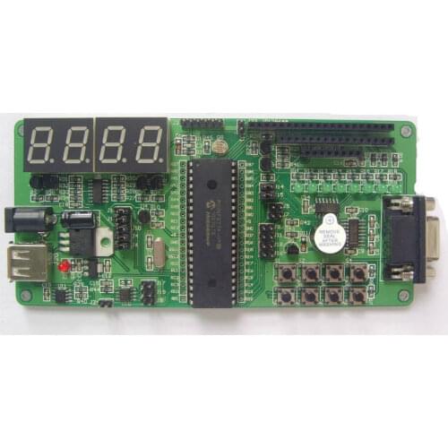 PIC16F877A 4 digits LCD RS232 serial DA AD development learning board