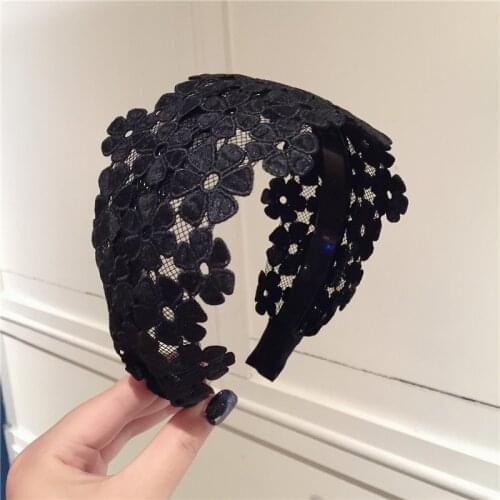 Embroidery Petal Flower Wide Headbands For Women Hair Accessories Scrunchies Hairbands Bows Hairband Headband For Girls