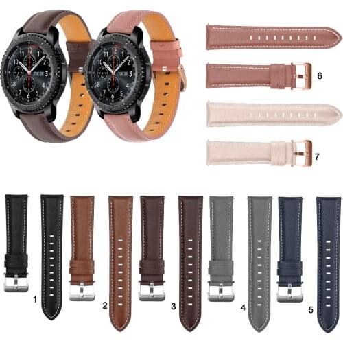 20mm 22mm Fashion Leather Watch Band Strap for Samsung Gear S3 Frontier S3 Classic Replacement Wrist strap Elegant Bracele