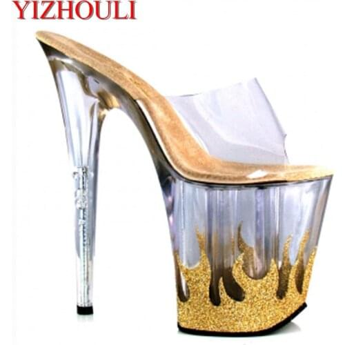 20cm High-Heeled Platform Sandals Flame Sexy Shoes Material 8 Inch High Heels 4 Inch Platforms Stripper Shoes