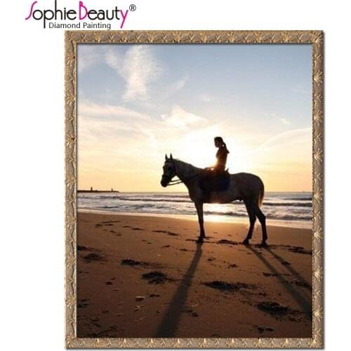 Sophie Beauty Home 3d Diy Full Diamond Painting Cross Stitch Rhinestone Set Stick Beach Beauty Lady Horse Mosaic Craft Arts Kits