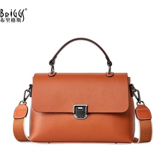 BRIGGS New 2021 Fashion Women Tote Bag 100% Genuine Cow Leather Handbags Female Messenger Crossbody Purse Luxury Shoulder Bags