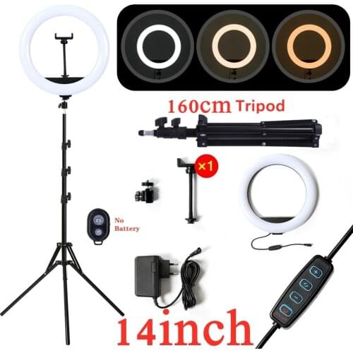 14inch Photography LED Selfie Ring Light 36cm Dimmable Camera Phone Ring Lamp With Stand Tripods For Makeup Video Live Studio