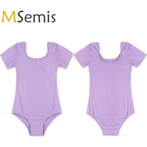 MSemis Toddler Girls Gymnastics Leotard Ballet Leotards Clothes Dance Wear Black Purple Leotards Cotton Bodysuit For Dancing