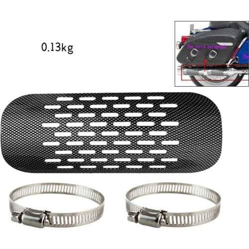 Carbon Style Exhaust Muffler Pipe Heat Shield w/2 Clamps For Harley Prince