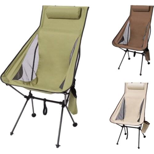 Outdoor Camping Chair Ultralight Folding Moon Chairs Aluminiu Alloy Fishing Chair For Picnic BBQ Beach