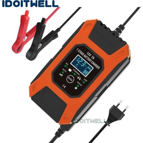 Lead acid battery Maintainer Desulfator charger 12V 7A GEL STD AGM battery Pulse Repair Charger for 12V car Motorcycle battery