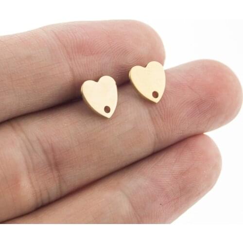 Mini Round Heart Charm Stud Earrings For Women Stainless Steel Cute Earrings Female Piercing Pendientes Mujer Moda 2019 New