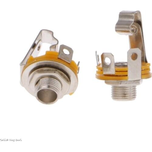 10 Pcs 1/4 Inch 6.35mm Stereo Socket Jack Female Connector Panel Mount Solder