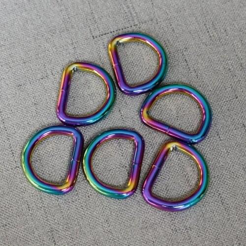 100 Pcs/Lot 20mm Colourful High Quality Metal D Ring Buckle for Webbing Backpack Bag Parts Leather Craft Strap Belt Purse