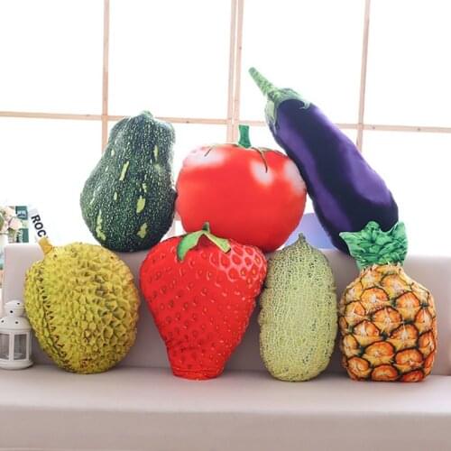 3D Simulation Vegetables/Fruits Plush Toys Soft Stuffed Pillow Cushion Doll Bedding For Adults Kids Toys