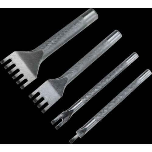 4pcs/set 3mm 1/2/4/6 prong punch leather belt craft punch tools DIY leather chisel set