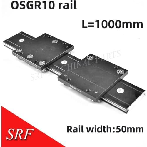 50mm width Double axis linear guide rail 1pcs OSGR10 L=1000mm roller linear rail +2pcs OSGB10 linear bearing block for machine