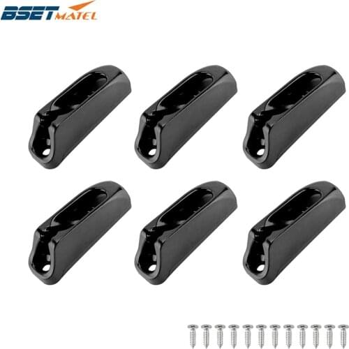 6X Black Nylon Jam Cleat Self-lock Rope Cord Tensioner Runner for Outdoor Safety Canoeing Kayak Surfing Boat Accessories