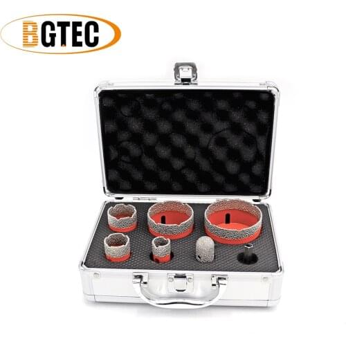 BGTEC 1set M14 20/28/35/55/68/F20/HEX Vacuum Brazed Diamond Drill Core Bits With Box Hole Saw Granite Marble Ceramic Finger Bit