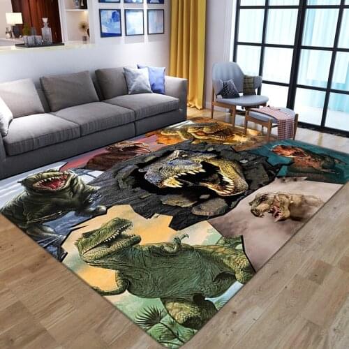 Dinosaur Design Carpet Child Non-slip Large Area Rug Soft Flannel Kids Bedroom Play Floor Mat Home Decor Carpets for Living Room