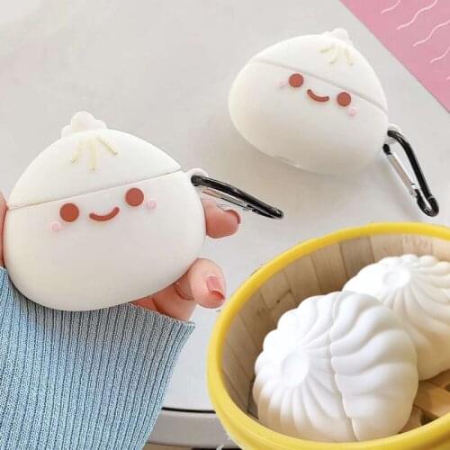 For Apple Airpods Pro Cartoon 3D Chinese Steamed Stuffed Bun Wireless Earphone Headphone Baozi Protector Cover For AirPods 1 2 3