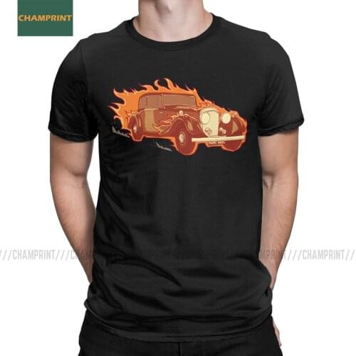Mens Good Omens Crowleys Car On Fire T Shirt Ineffable Go David Tennant Angel Cotton Tops Short Sleeve Tees Plus Size T-Shirts